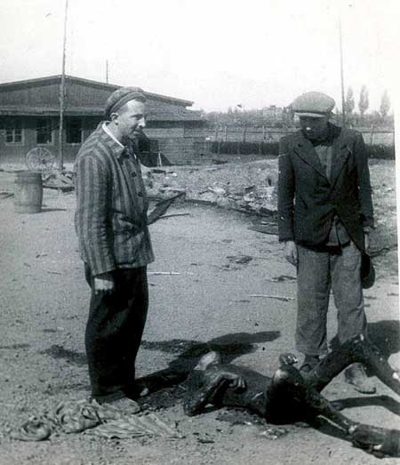 charred Buchenwald corpse