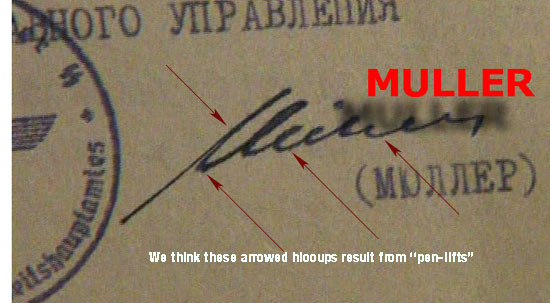 A questionable Heinrich Mueller signature