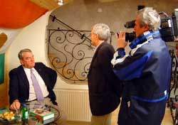 David Irving and TV crew