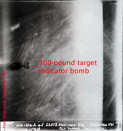 first bomb falls on Dresden