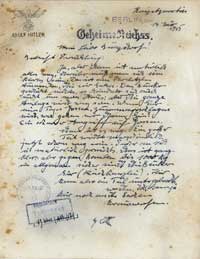 Fake Hitler letter to Burgdorf