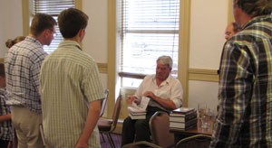 David Irving signing books in Bristol