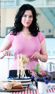 The lovely NIgella Lawson, in the pink
