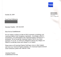 American Express cancels without notice